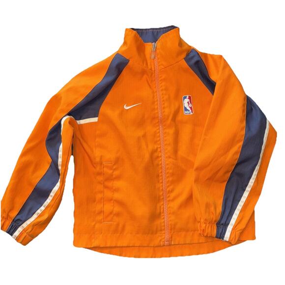 Nike Team Jacket NBA Boys Size 5 Basketball Orange And Navy - Picture 1 of 10